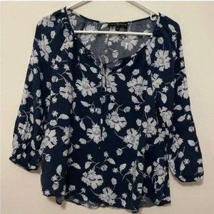 Fred David blue long-sleeve blouse